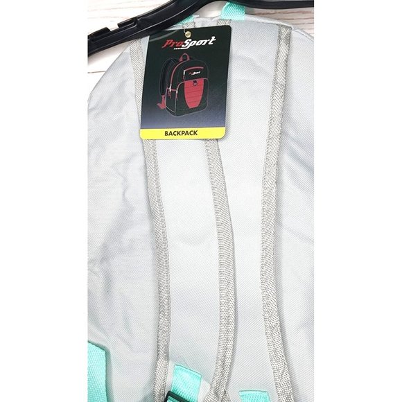 Pro Sport Silver Teal Mesh Front Pocket Zipper Backpack - Picture 5 of 12